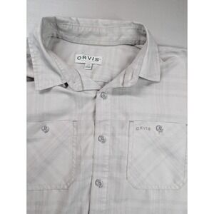 ORVIS Mens L G Classic Collection Short Sleeve Plaid Button Up Shirt